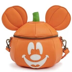 Disney Loungefly Mickey Jack-O-Lantern Pumpkin Glow in the dark Crossbody Bag